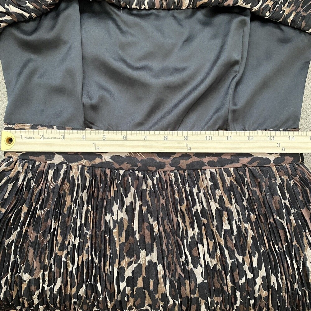 Guess Leopard Print Chiffon Mini Dress - Size 9 - Picture 6 of 9